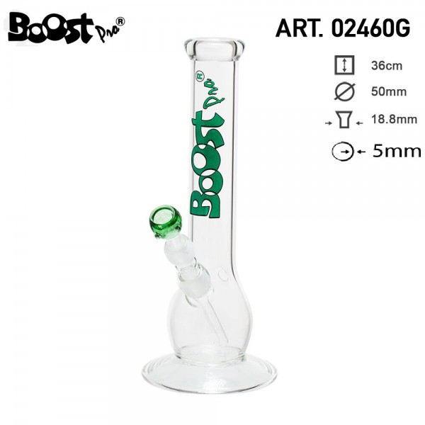 Boost Pro Bouncer Glass Bong -H:36cm- Ø:50mm- WT:5mm (circa)