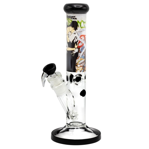 G-Rollz | Cop On Cop&#039; de Banksy - Bong droit Blanc H:35cm - Ø:50mm - SG:29.2mm