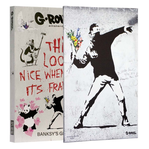 G-Rollz | Banksy&#039;s Graffiti - FLOWER THROWER Canvas (64x90x3cm)