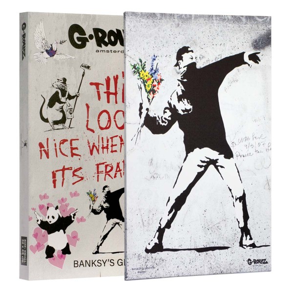 G-Rollz | Graffiti de Banksy - Toile FLOWER THROWER (64x90x3cm)