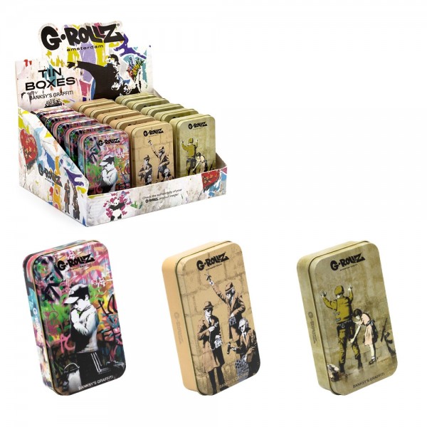 G-ROLLZ | Banksy&#039;s Graffiti - Medium Storage Boxes Set 3 - 15pcs, 11.5cm x 6.5cm x 2.3cm