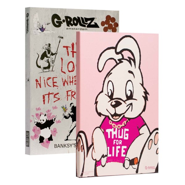 G-Rollz | Banksy's Graffiti - THUG FOR LIFE Canvas (48x67.5x2.5cm)