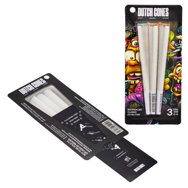 Dutch Cones | KS White Pre-Rolled Cones 3pcs in pack &amp; 50 packs in Display