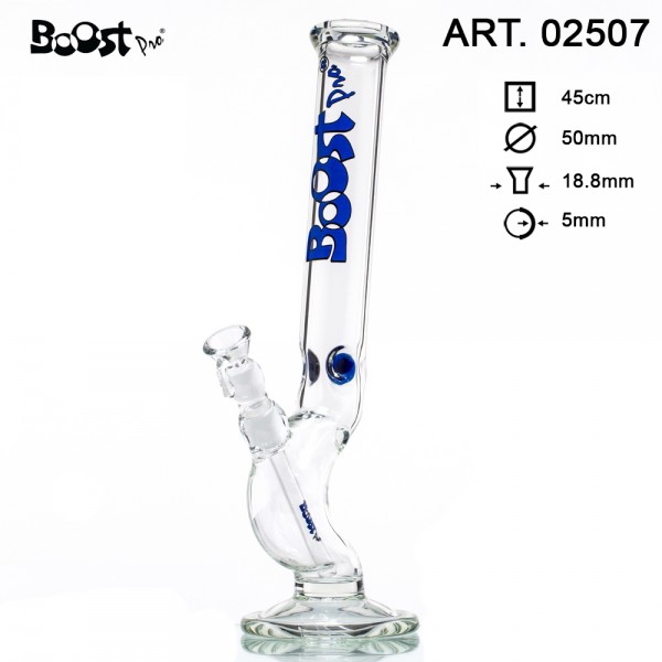 Boost Pro Flash Bong- Blue- H:45cm- Ø:50mm- Socket:18.8mm- WT:5mm (circa)