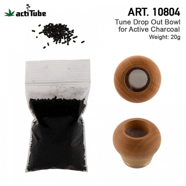 actiTube | Drop Out Bowl BIG for Active Charcoal with 20g Active Charcoal