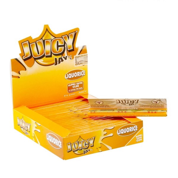 Juicy Jay's | Liquorice flavored King Size Slim rolling papers - 24pcs in a display