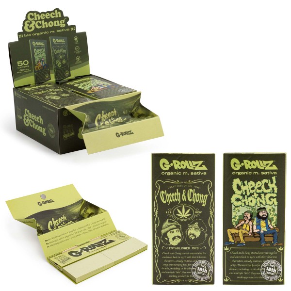 G-ROLLZ | Cheech & Chong(TM) Mix Set 2 - Medicago Sativa Extra Thin - 50 KS Papers + Tips & Tray