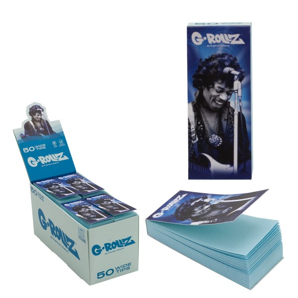 G-Rollz | &#039;Blue Spark&#039; Blue Filter Tips 2,5 X 6cm 50 Tips Book 24/Display