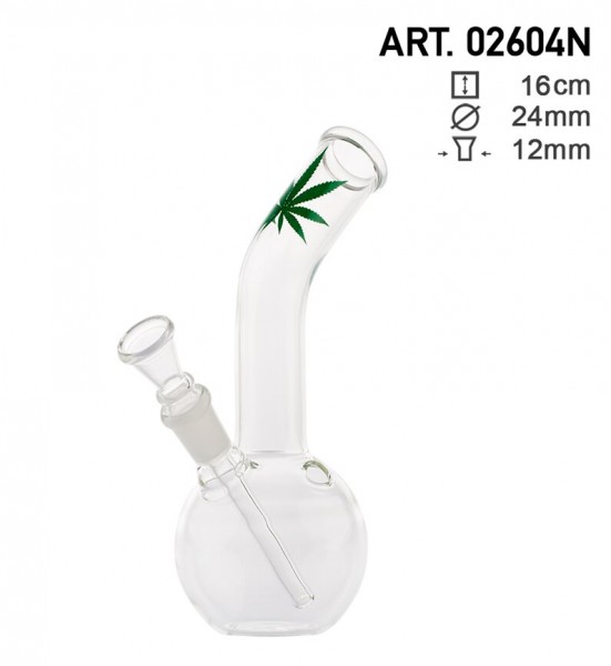 Leaf | Petit videur de feuilles Saxo Bong en verre- H:16cm- Ø:24mm- SG:12mm