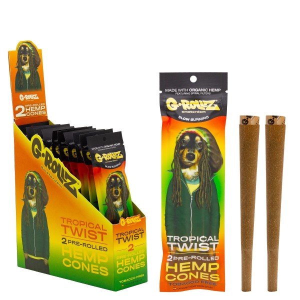 G-Rollz | 2x Mango Flavored Pre-Rolled Hemp Cones (12 Pack Display, 24 Blunts)