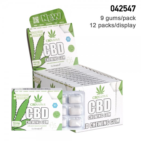CBD Sativa | CBD Chewing Gum 12 a Display 90 mg