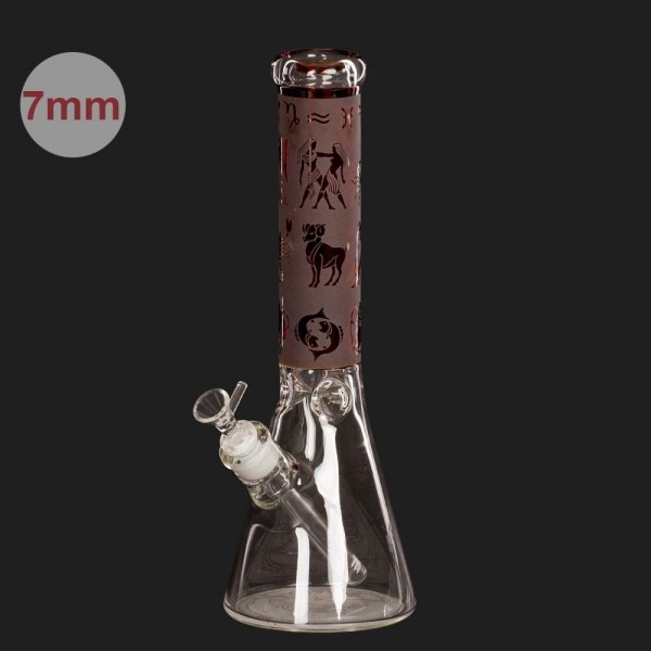 | Limited Edition Mixed Old Egyptian Hieroglyphics Beakers - H:36cm - Ø:50mm SG:18.8mm - 7mm thickne