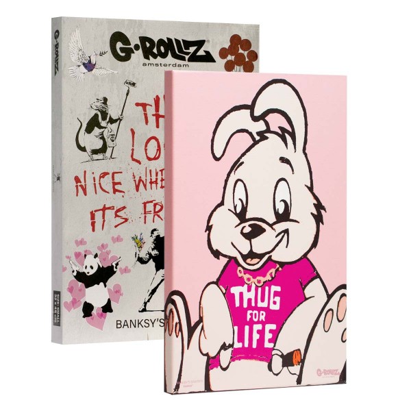 G-Rollz | Banksy&#039;s Graffiti - THUG FOR LIFE Canvas (32x45x2cm)