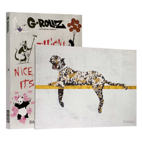 G-Rollz | Graffiti de Banksy - Toile BRONX ZOO LEOPORD (90x64x3cm)