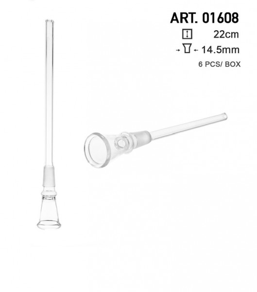 Amsterdam | Glass Chillum - SG:14.5mm - L:22cm - Minimum Order 6pcs per box