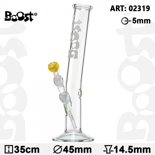 Boost | Hangover Glass Bong- H:35cm- Ø:45mm- Socket:14.5mm- WT:5mm (circa)