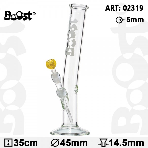 Boost | Bong de vidrio para resaca- H:35cm- Ø:45mm- Socket:14.5mm- WT:5mm (circa)