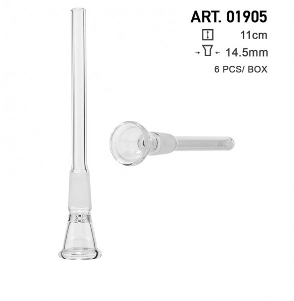 Amsterdam | Glass Chillum - Socket:14.5mm- agujero pequeño- L:11cm-6pcs/box