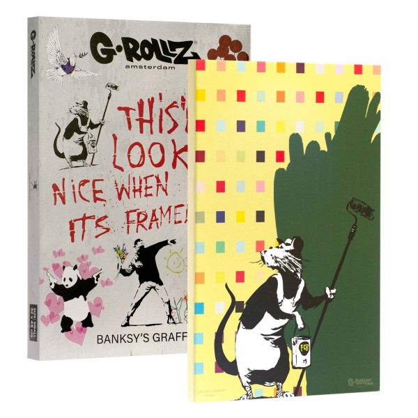 G-Rollz | Banksy&#039;s Graffiti - RAT COVER UP Canvas (48x67.5x2.5cm)