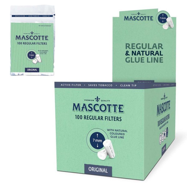 Mascotte | Original Regular Size Filters 7mm diameter - 100 filter tips in one bag and 10 packs in a