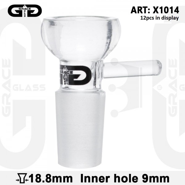 Grace Glass | Bowl- Clear- SG:18.8mm (Inner Hole 9mm) With handle - 12pcs in a display