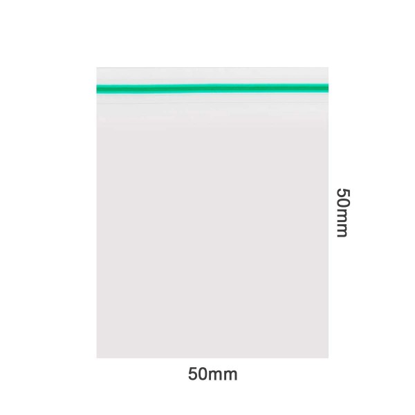 Amsterdam | Zipper Bags 50mm x 50mm 60µ (MU) Green 1000pcs in a display