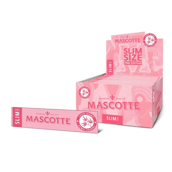 Mascotte | Pink Slim King Size 34 leaves per booklet and 50 booklets per display - size: 110 x 44 mm