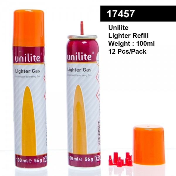 Unilete | 11964-01 LG-100 Unilite Lighter-Gas - 12 pcs./pack - 100ml
