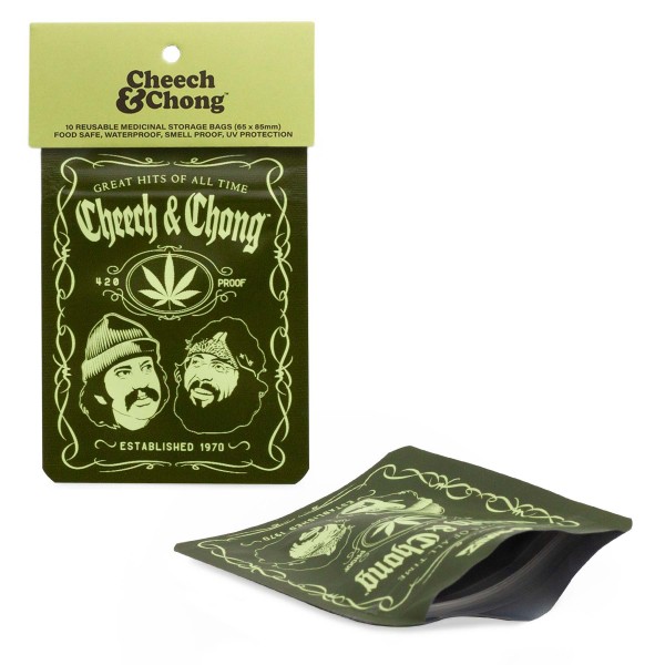 G-Rollz | Cheech &amp; Chong &#039;Greatest hits&#039; 65x85mm Smellproof Bags - 10pcs in Display