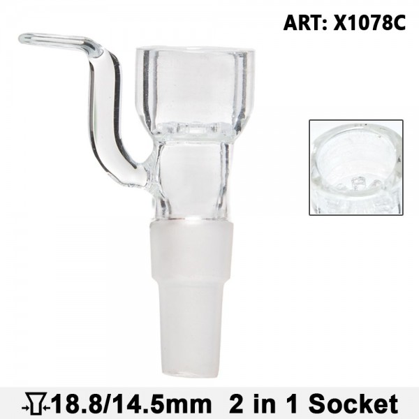 Grace Glass | Bowl With Handle- CLEAR- 2 in1 socket- SG:18.8mm/14.5mm