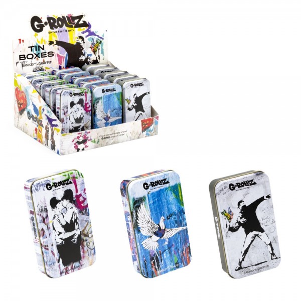 G-ROLLZ | Banksy&#039;s Graffiti - Medium Storage Boxes Set 4 - 15pcs, 11.5cm x 6.5cm x 2.3cm
