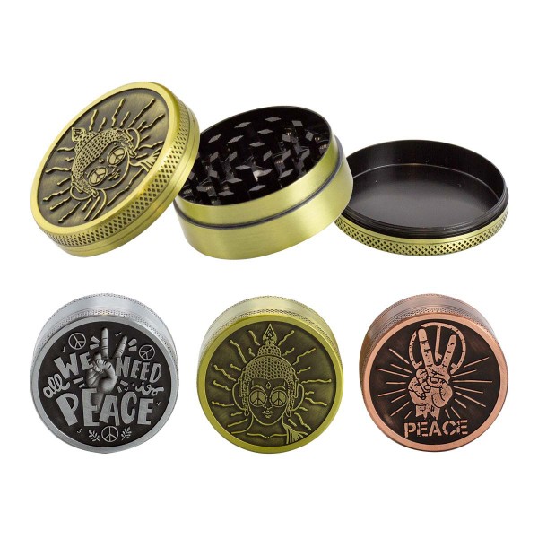 Amsterdam | Peace Grinder - 3part - Ø:50mm - 12pcs mixed design in display