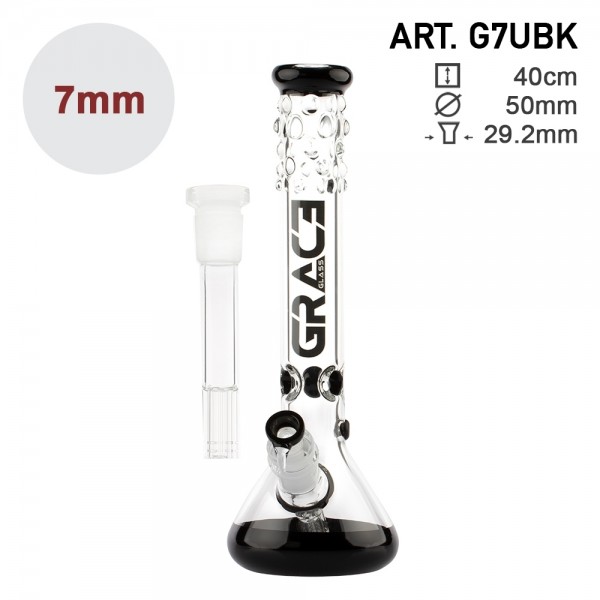 Grace Glass | PEARL Series XL Black Frog - H:40cm - Ø:50mm SG:29.2mm with 6 shooter chillum!