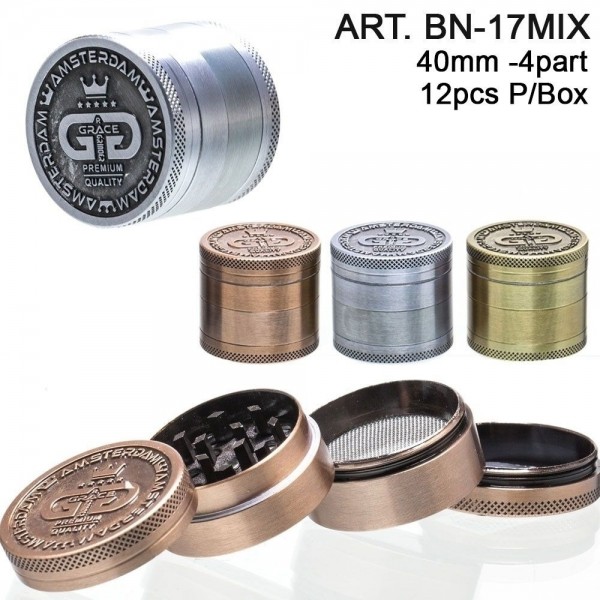 Grace Glass | Grinder - 4part- Ø:40mm-12pcs/box-mixed colors