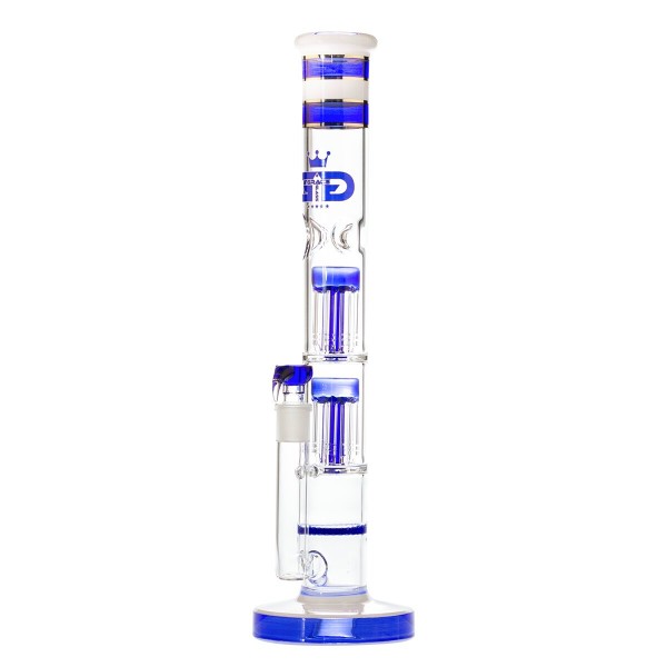 Grace Glass | Tower Blue Barrel Tree arm perc Bong H:45cm Socket:29.2mm TH:5mm