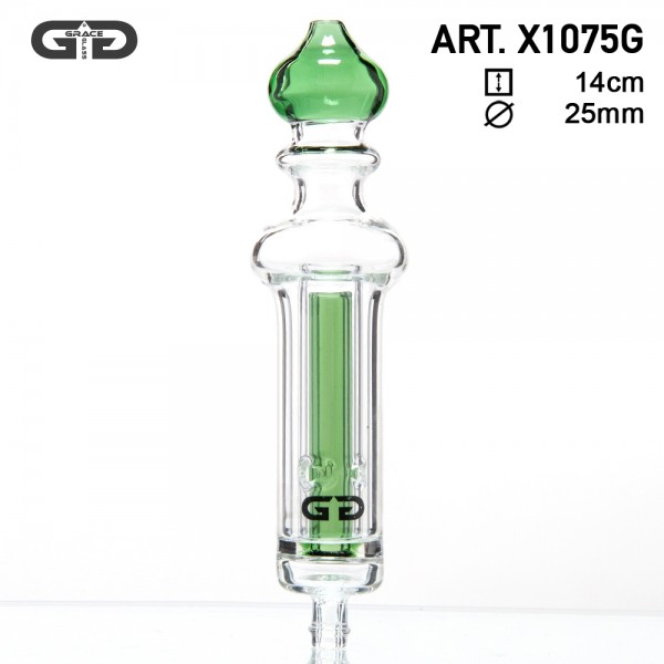 Grace Glass | Vaporizer Perc Indian Dome- Green- H:14cm- Ø:25mm