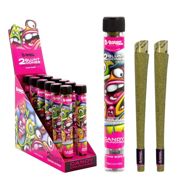 G-Rollz | Terpene Infused Blunt Cones &#039;Candy Crunched&#039; (12 Pack Display, 24 Blunts)