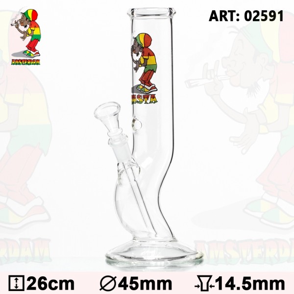 Rasta | Smoker Dude Bolt Glass Bong- Ø:45mm- H:26cm- Socket:14.5mm