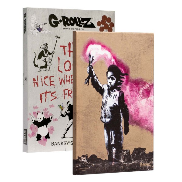 G-Rollz | Banksy&#039;s Graffiti - TORCH BOY Canvas (32x45x2cm)