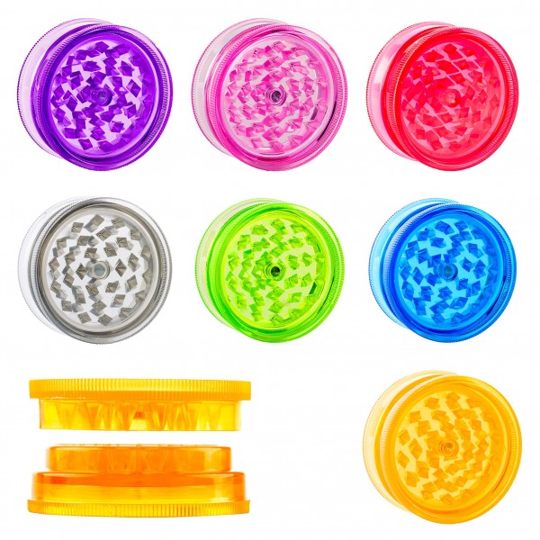 Amsterdam | Grinder Plastic- 2part-Ø:60mm-48pcs/box-mix of colors