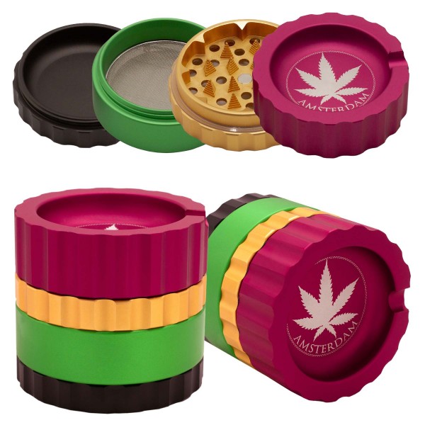 Amsterdam | Rasta Grinder- 4part- Ø:63mm - 6pcs/Display