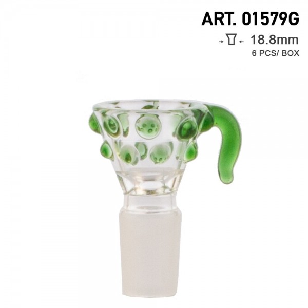 Amsterdam | Glass Bowl Socket - diamond details - SG: 18.8mm - 6pcs in a display