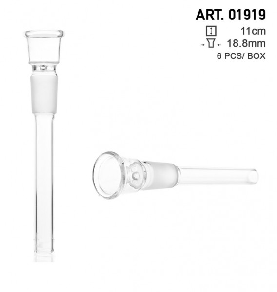 Amsterdam | Glass Chillum- Socket:18.8mm- small hole- L:11cm- 6 pcs/box