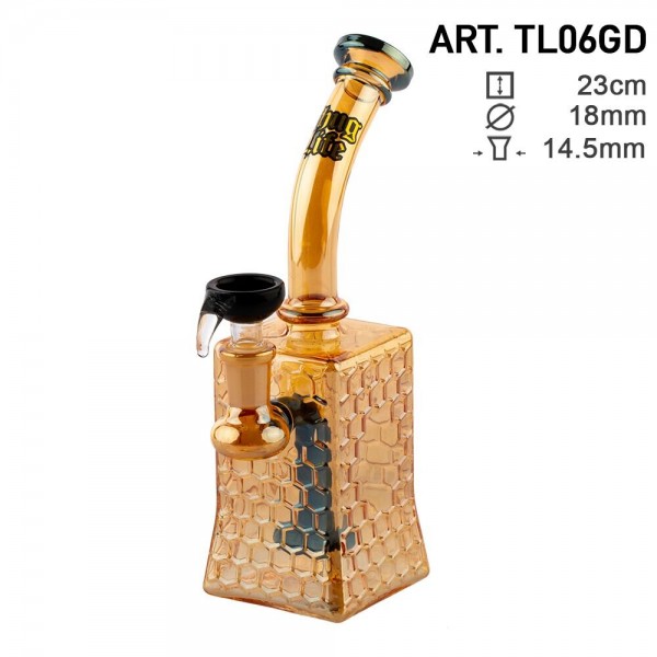 Thug Life | Bubbler Giza Gold - H:23cm - Ø:18mm - SG:14.5mm