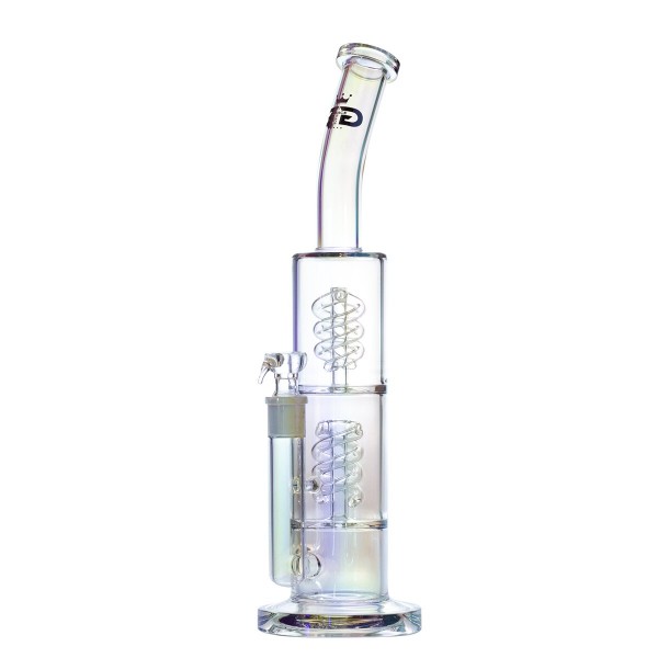 Grace Glass | Octopus White Barrel Spiral perc Bong H:40cm Socket:18.8mm TH:7mm