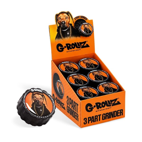 G-Rollz | 3-Part Grinder 53mm Pets Rock "Rap" (18pcs/display)