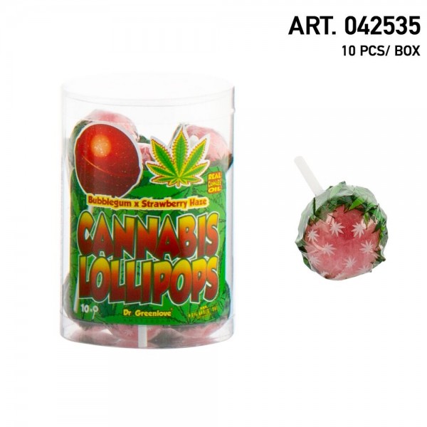 Cannabis | Lollipops Strawberry Haze with Bubblegum 10 pcs in a box
