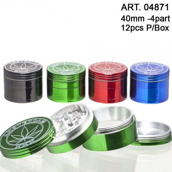 Dope Bros | Grinder Metal Amsterdam- 4part-Ø: 40mm-12pcs/box