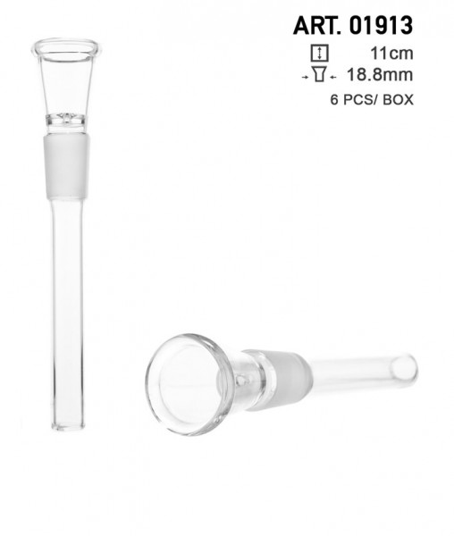 Amsterdam | Glass Chillum -Socket:18.8mm- small hole- L:11cm-6pcs/box