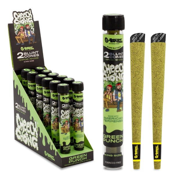 G-Rollz | Cheech &amp; Chong(TM) Terpene Infused Cones 'Green Punch' (12 Pack Display, 24 Cones)